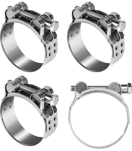 Poppstar 4 Stuks T-bout Slangklemmen Roestvast Staal Klembereik 64-67 mm, Breedte 22 mm, W4