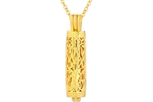 InfuMemo Cylinder Cremation Jewelry Tree of Life Urn Ashes Necklace for Women Men Vial Urn Necklaces for Ashes Loved One Memorial Jewelry