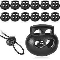 Fermacorda A Molla In Plastica - Set 12 Pezzi, Foro Doppio, Per Cappelli, Zaini E Lacci Scarpe