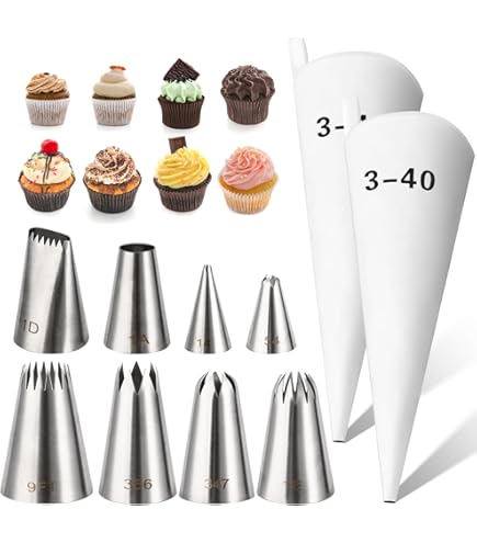 8 grote professionele spuitmondjes voor het decoreren van taarten en cupcakes
