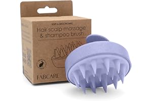 FABCARE Cepillo Cuero Cabelludo | Masajeador Cuero Cabelludo | Paja Trigo y Silicona | Cepillo Exfoliante Capilar Pelo Húmedo y Mojado | Masajeador Cabeza Crecimiento Capilar, Violeta