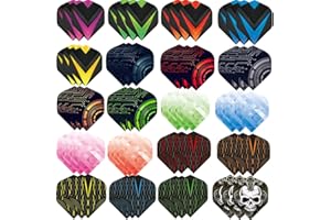 OHAODUO 60 ailettes de fléchettes - Accessoires pour fléchettes standard - Fléchettes classiques pour fléchettes en acier et souples - Forme standard - Blanc noir rose rouge violet rose bleu