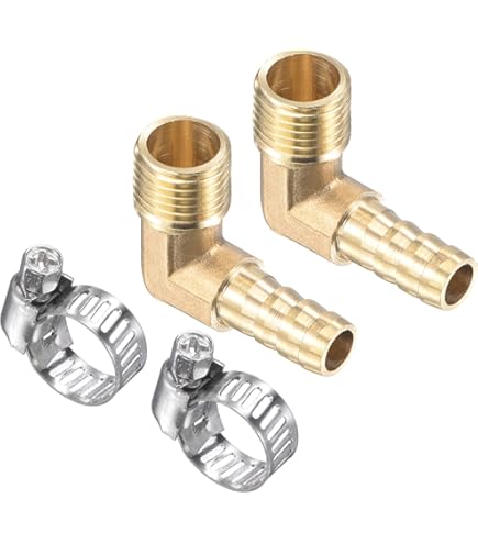YDHfdc 2 Pezzi Ottone Gomito Tubo Raccordo Barb In Ottone Raccordo Tubo Gomito A 90 Gradi 12 Mm Da Spinato A 1/2" G Filettato Maschio Per Acqua, Carburante, Aria - Foto 7