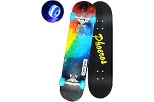 Cesulos Skateboard Completo - Skateboard estándar para Principiantes Niños Niños Niñas Adolescentes - 31''x 8 '' Canadian Maple Cruiser Pro Skate Board, Skateboard