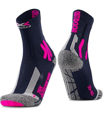 X-Bionic X-Socks Ski Rider 4.0 Wmn, Calze Invernali da Sci Donna, Stone Grey Melange/Mineral Blue, M