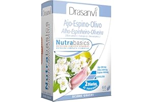 DRASANVI NUTRABASICS AJO-ESPINO-OLIVO - Ayuda al bienestar cardiovascular y a la tensión - SIN GLUTEN - 60 perlas