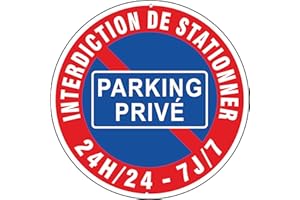 Pubblimania Parking Privé Panneau en aluminium composite de 3 mm. Pour usage extérieur ou intérieur (Parking Privè Cm Ø 30)