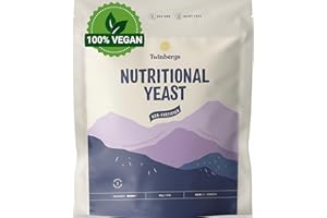Twinbergs Non-Fortified Nutritional Yeast Flakes 800g, Vegan Nooch, High in Protein with All 9 Essential Amino Acids, Source of B-Vitamins, Ideal for Silken Tofu Sauces, Cheesy Pasta, Baked Potatoes