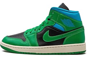 NIKE Jordan WMNS Air Jordan 1 MID SE DO6699 200, Noir/vert chanceux aquatone, 38.5 EU