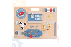 Do-Electr Tablero Montessori - Busy Board - Tablero Sensorial Montessori - Desarrollo Fino de Habilidades motoras para 1 2 3 años