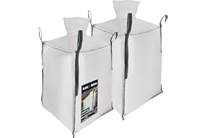 KOTARBAU® 2 St Big Bag Säcke 90x90x160cm Gartenabfallsack Stabil Schürze und Auslauftrichter 1000kg PP Schwerlastsack Gartenabfallsäcke Gartentasche Abfallsäcke Schuttsäcke Bauschuttsäcke Garten Zubeh