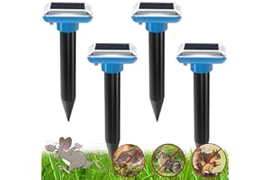 LOFFU Mole Repellent for Lawns, Ultrasonic Mole Repellent Solar Powered, IP66 Waterproof Mole Groundhog Repellent, Sonic Repeller, Get Rid of Moles Voles Gophers Rats Rodents