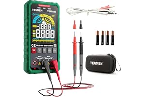TESMEN TSM-599 Smart Digital Multimeter, TRMS 6000 Counts, Voltage Tester, Volt Meter with NCV, DC/AC Voltage&Current, Resistance, Continuity, Diode, Capacitance, Hz%, Temperature, Live Wire - Green