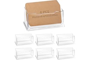 Alethron Visitenkartenhalter, 6 Stück Visitenkartenständer Acryl Business Card Holder Visitenkarten Halter Aufsteller Visitenkarte Tischständer Wand für Büro Zuhause Sammlung Veranstalter