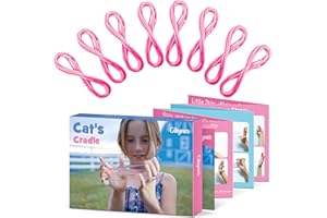 Cikyner Finger Twist, Confezione da 8 Gioco di Corde Lunghezza 2m Diametro 2 mm Giochi con Filo per Bambini con Istruzioni, Poliestere Rosa Finger Twist Ideale come Regalo per Ragazze e Ragazzi