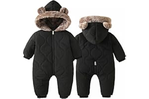 Happy Cherry Bébé Combinaison de Neige Chaud Barboteuse à Capuche Hiver Nouveau-né Grenouillères Chuade Tout-petit