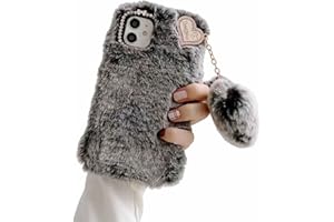 Tivenfezk Nadoli für Samsung Galaxy A25 5G Plüsch Pelz Hülle,Niedliche Hitzig Handgefertigt Super Weich Flauschige Pelz Stoßfeste Silikon Handyhülle Schutzhülle mit Liebe Herz Form Anhänger