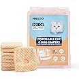 MICOOYO Disposable Puppy Cat Nappies, Super Absorbent Pet Diapers for Small Cats Female Dogs, Disposable Cat Diaper Pants for Female in Heat (Orange, XXS)