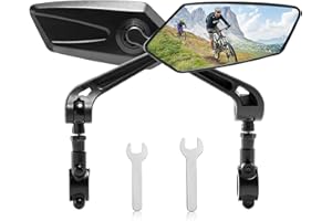 Saponhonix 2 Pièces Rétroviseur Vélo, HD Retroviseur Velo de Sécurité, Réglables à 360° et Rotatifs Miroir de Vélo de Guidon pour guidon de 20 à 24mm, pour Vélo de Montagne