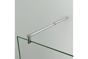 AICA SANITARIOS Barra de Fijación Telescópica Redonda 70cm a 120cm Extensible para Mamparas de Ducha