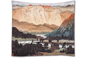 A.Monamour Arazzo da Parete Grande Mandala Vecchio Stile Cinese Pittura Alberi Paesaggio Di Montagna Stampa Telo Tessuto Tenda Tovaglia Copriletto Copridivano Arazzi Murale Decorazione