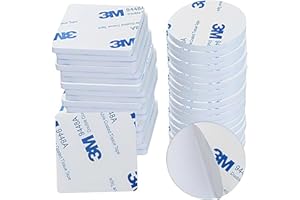 KURKIP Double Face Extra Fort, Ruban AdhéSif Double Face Robuste, Ruban Mousse Pour Maison, Bureau, DéCoration, Accroche Tableau Sans Percer, 20 PièCes Carré 40 * 40mm & 20 PièCes Rond 30 * 30mm(White)