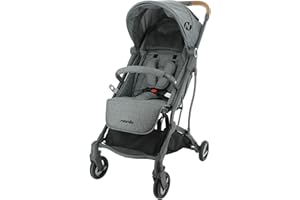 Poussette compacte CASSY 6-48 mois, légère et maniable - pliable à une main - Sac de transport et porte gobelet inclus - Nania (gris)