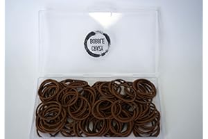 Crazy Bobble® 120 PCS Kids Hair Ties, Mini Hair Bands, No-Metal Hair Elastics, Small Ponytail Holders, Hair Accessories for Kids, Girls, Infants, Toddlers, 2.5cm in Diameter (Brown)