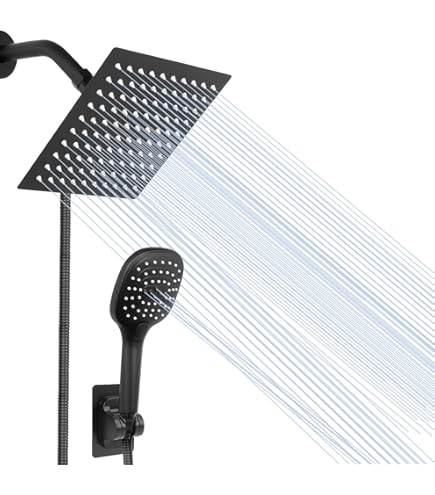 Square Shower Heads With Handheld Spray Combo, High Pressure All Metal Rain Shower Head And Handle Set, 6'' Showerhead With Hose 78" Stainless Steel (wosaisius Matte Black Dual Shower Head) P 275504722