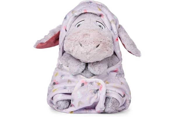 Disney Store Official Peluche Baby Bourriquet, Winnie l'ourson, 27 cm/11", Peluche bébé âne avec Couverture détachable, Convient dès la Naissance, Adapté à Tous Les âges
