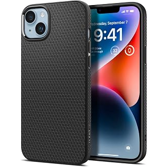 Spigen Liquid Air Back Cover Case for iPhone 14, Durable Protection, Air Cushion Technology - TPU | Matte Black