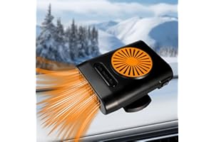 Mupkvy Autoheizung, 12V 200W Schnell Aufheizende Autoheizungen für Fahrzeuge mit um 360 ° drehbarer Basis, Zigarettenanzünder zum Anschließen, Autolüfter Windschutzscheibenentfroster