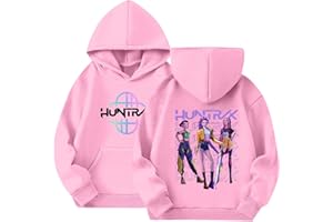 GENERISCH K Pop Demon Hunter Pullover Mädchen Kapuzenpullover mit Anime Drucken Casual Langarm Huntrix Pullover für Jungen Mädchen Hip Hop Streetwear Lustige Sweatshirt Oberteile Herbst Winter Sport Hoodies