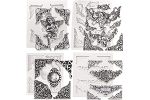 Funshowcase Molde de silicona para decoración de pasteles, arcilla polimérica, 4 unidades