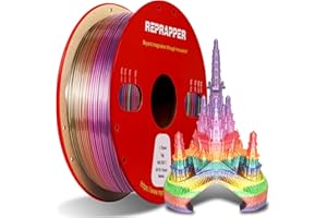 RepRapper Red Gradient Rainbow PLA Filament 1.75mm, Fast Color Changing Silk PLA, 1kg Spool, High Precision & No Clogging for 3D Printers