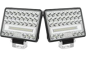 WELLIT Strålkastare LED-arbetsljus, 2 x 6 tum, 175 W, 12 V, 24 V, traktor, rektangulär, LED-arbet, extra strålkastare, IP68 vattentät för SUV, bil