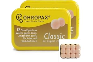 OHROPAX Classic Wax Mouldable Earplugs 2 Packs (24 Pairs)
