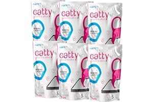 FUNHOBBY ITALIA SRL 6 Confezioni Catty Lettiera al silicio cristalli per gatto 5 Lt a gel di silice profumo neutro super assorbente - 30 Litri