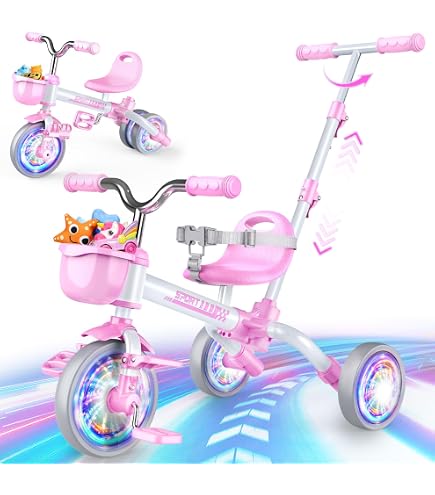 Panier Vélo Enfant Rose - Panier Tricycle Trottinette Sécurisé Pour Jouets Et Poupées