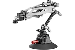 NEEWER Supporto Auto con Ventosa a Vuoto per Action Cam con Braccio Boom Idraulico, Guida NATO, Compatibile con DJI Osmo Pocket 3 Insta360 X5 X4 X3 GoPro Hero Adattatore Portatelefono, Max 500g, GA022