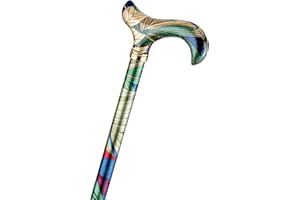 CLASSICCANES Gehstock Fashion-Derby TROPICAL ISLAND, schicker Derbygriff aus stabilem Gießharz mit tropischem Design, Stock aus stabilem Leichtmetall, höhenverstellbar, inkl. elegantem Gummipuffer.