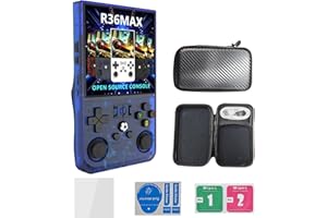 BVXZIOP 2025 Nuovo R36MAX Retro Console di gioco, portatile palmare Console per videogiochi, 4.0-in 4 k HD IPS schermo con 64G Built-in 10000 giochi classici, Open Source Sistema Linux (blu, 128)