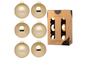DecoLite: Christbaumkugeln aus Glas Ø 10 cm (6 Stück) - Gold - matt/glänzend