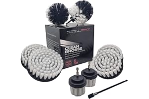 DETAILERZ Brosse Nettoyage Voiture pour Le Nettoyage Tapis, siège, Moquette, kit Nettoyage Voiture, Brosse rotative Blanche Douce à Poils Souples Premium Brosse Nettoyage perceuse pour detailling Auto