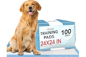 Healqu Alaise pour Chien - x100 Alèses Jetables pour Chiens & Chats - Tapis Absorbant 24x24 pour L'Éducation à la Propreté des Animaux - Alèse Jetable Technologie Ultra Absorbante Chat & Chiot