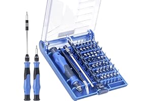 VCELINK Juego de Destornilladores Precisión 45 en 1 con 42 Puntas Kit Destornilladores, Destornilladores de Precision Profesional con Varilla de Extensión, Pinzas para Ordenador, Azul