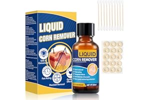 TIEPETLY Liquid Corn Remover for feet Extra Strength, Fast Acting Corn Removal, for Corn, Warts, Calluse and Thorns 20ML Liquid with 15PCS Cushions, 10PCS Swabs (20g)