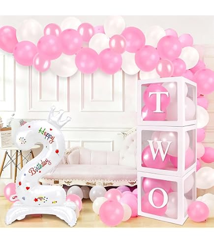 Decorazione Compleanno 2 Anni Rosa Oro - Striscione E Sfondo Fotografico Con Corona E Pois 150x90 Cm - 2