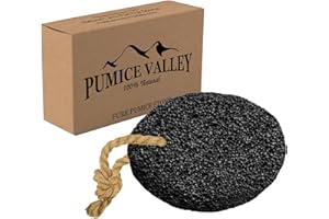 PUMICE VALLEY Pumice Stone - Natural Earth Lava Pumice Stone Black - Callus Remover for Feet Heels and Palm - Pedicure Exfoliation Tool - Corn Remover - Dry Dead Skin Scrubber - Health Foot Care