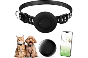 Quixion Cat Tracker, Cat Tracker Collar, GPS Pet Tracke-r for Cats Dogs, No Monthly Fees, Compatible with Apple Find My (Only iOS), Anti-Lost Cats Gps Tracke-r GPS Tracking Device for Kitten Puppy